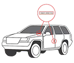 Example image of the location of a VIN on a vehicle